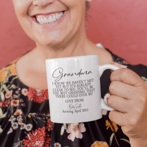 pregnancy announcement mug