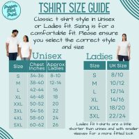 Tshirt size guide Unisex and Ladies fit
