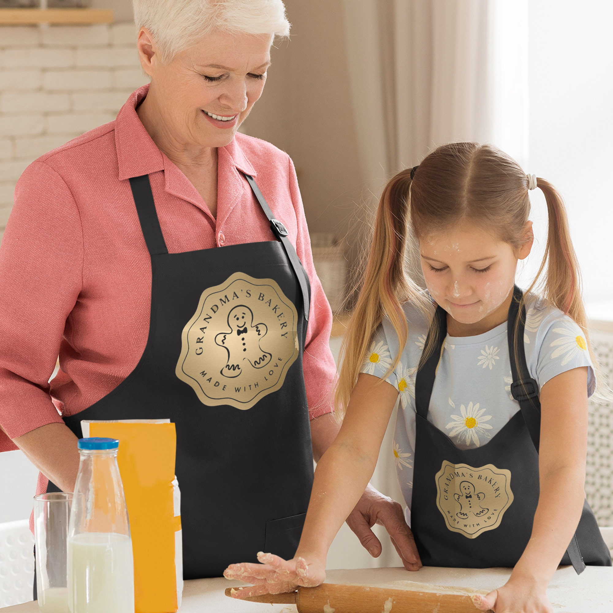 Apron29 Personalised Apron Gingerbread design