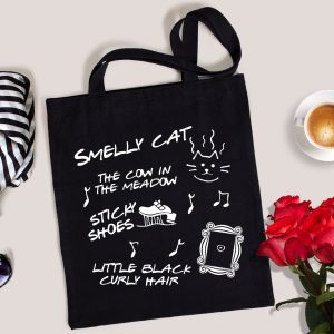 Smelly Cat Phoebe's song title tote bag