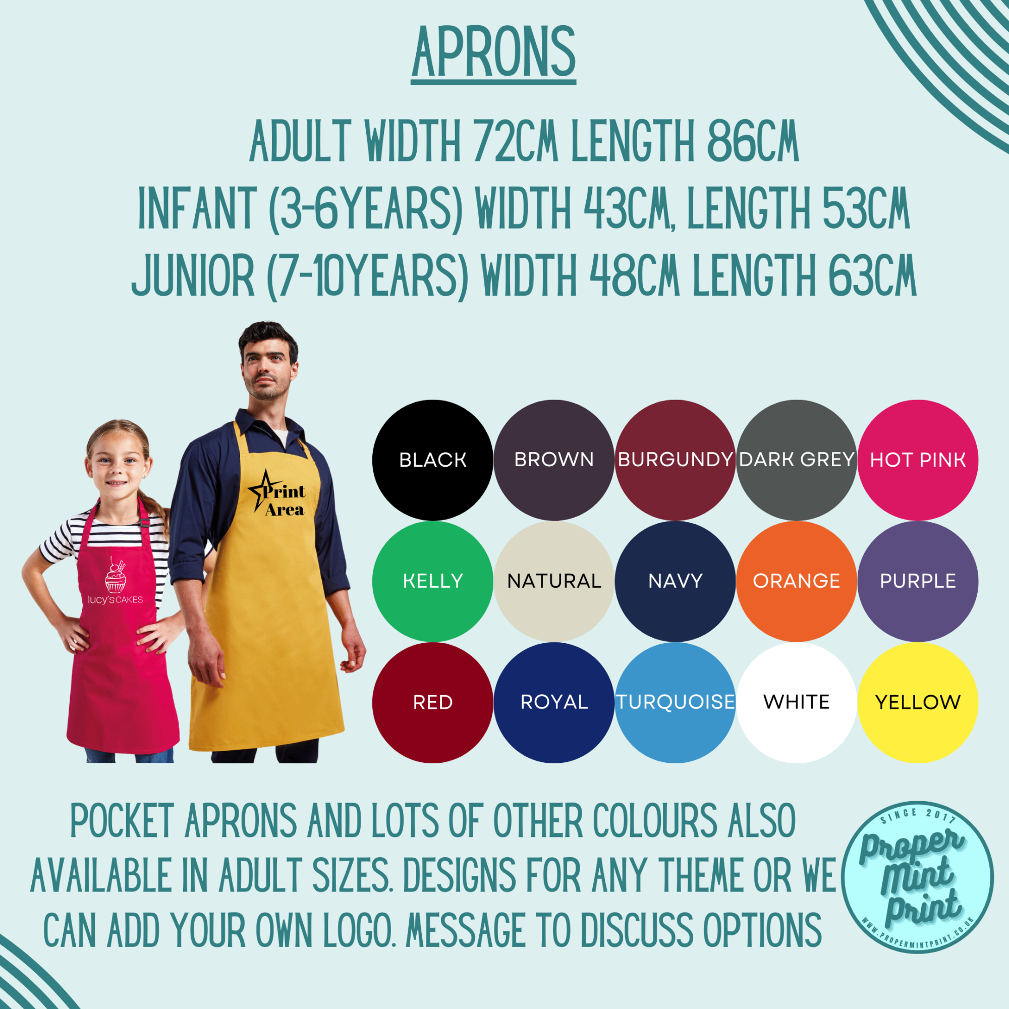 Size guide (12) personalised apron
