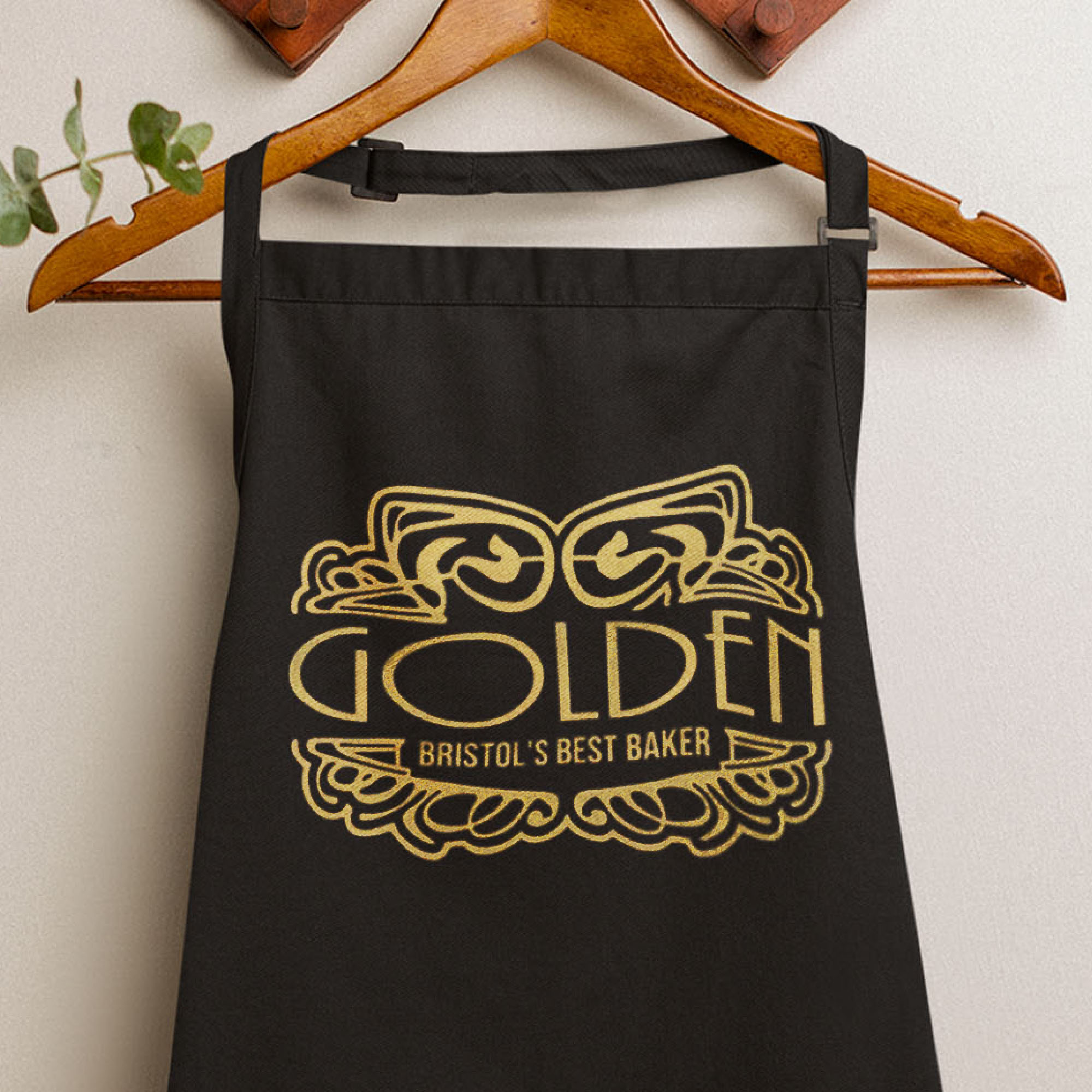 apronGold art deco style apron personalised