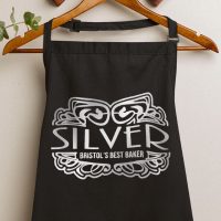 apronSilver art deco style apron personalised