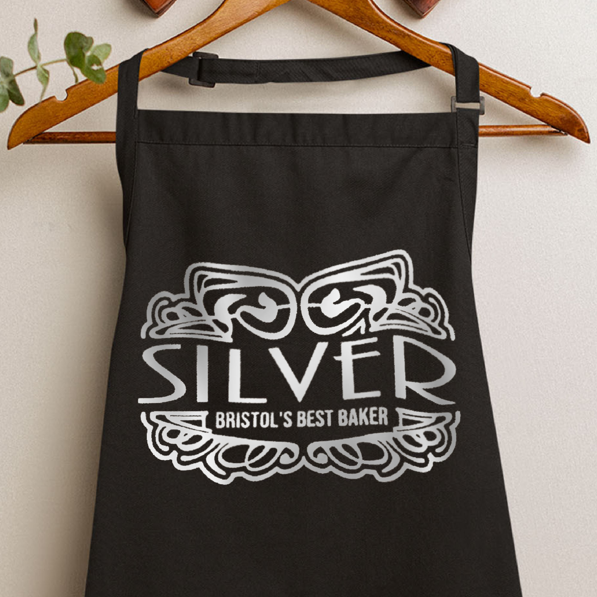 apronSilver art deco style apron personalised