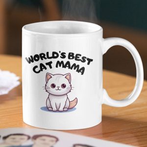 cat5 World's best cat mama, mum, dad - Personalised mug