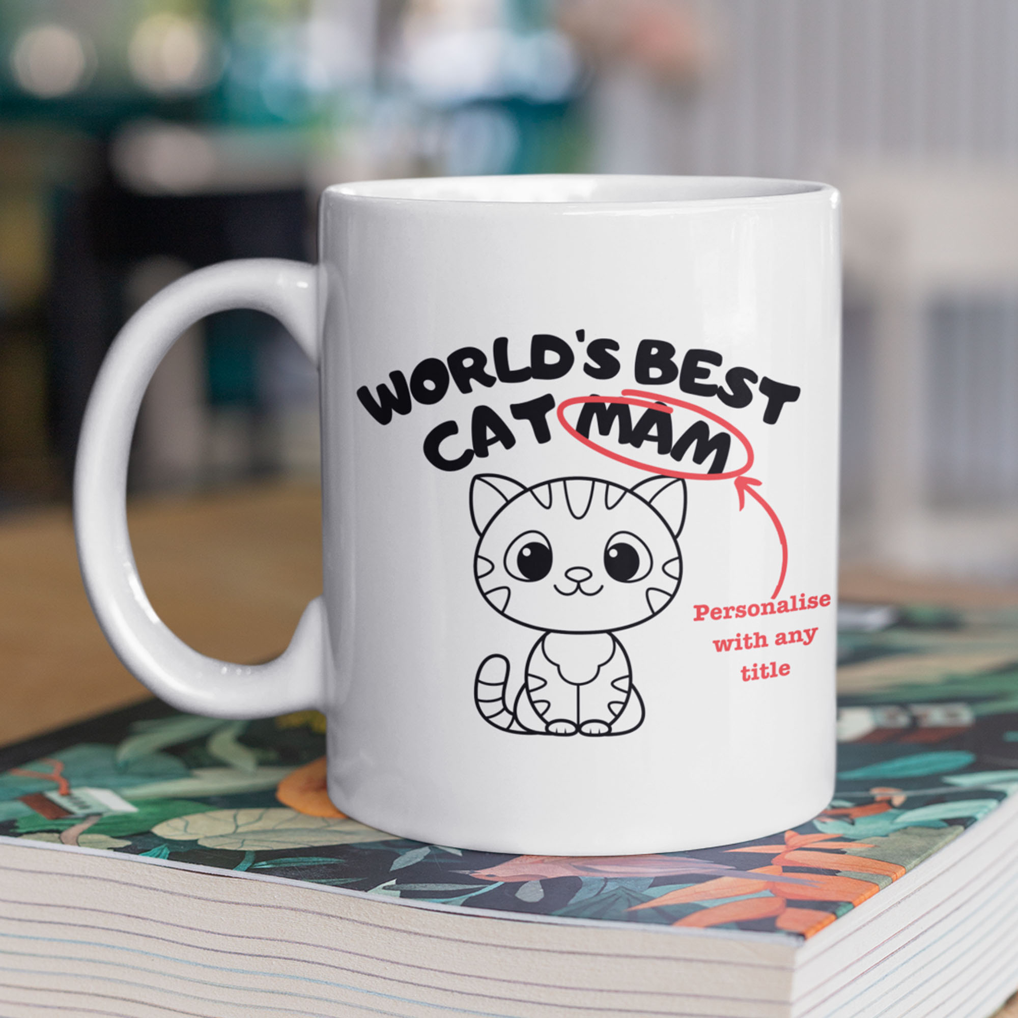 cat7 World's best cat mama, mum, dad - Personalised mug