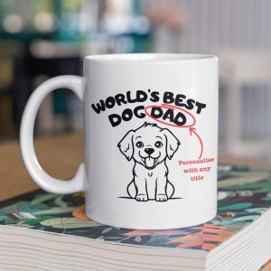 dog1 World's best dog mama, mum, dad - Personalised mug