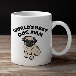 dog6 World's best dog mama, mum, dad - Personalised mug