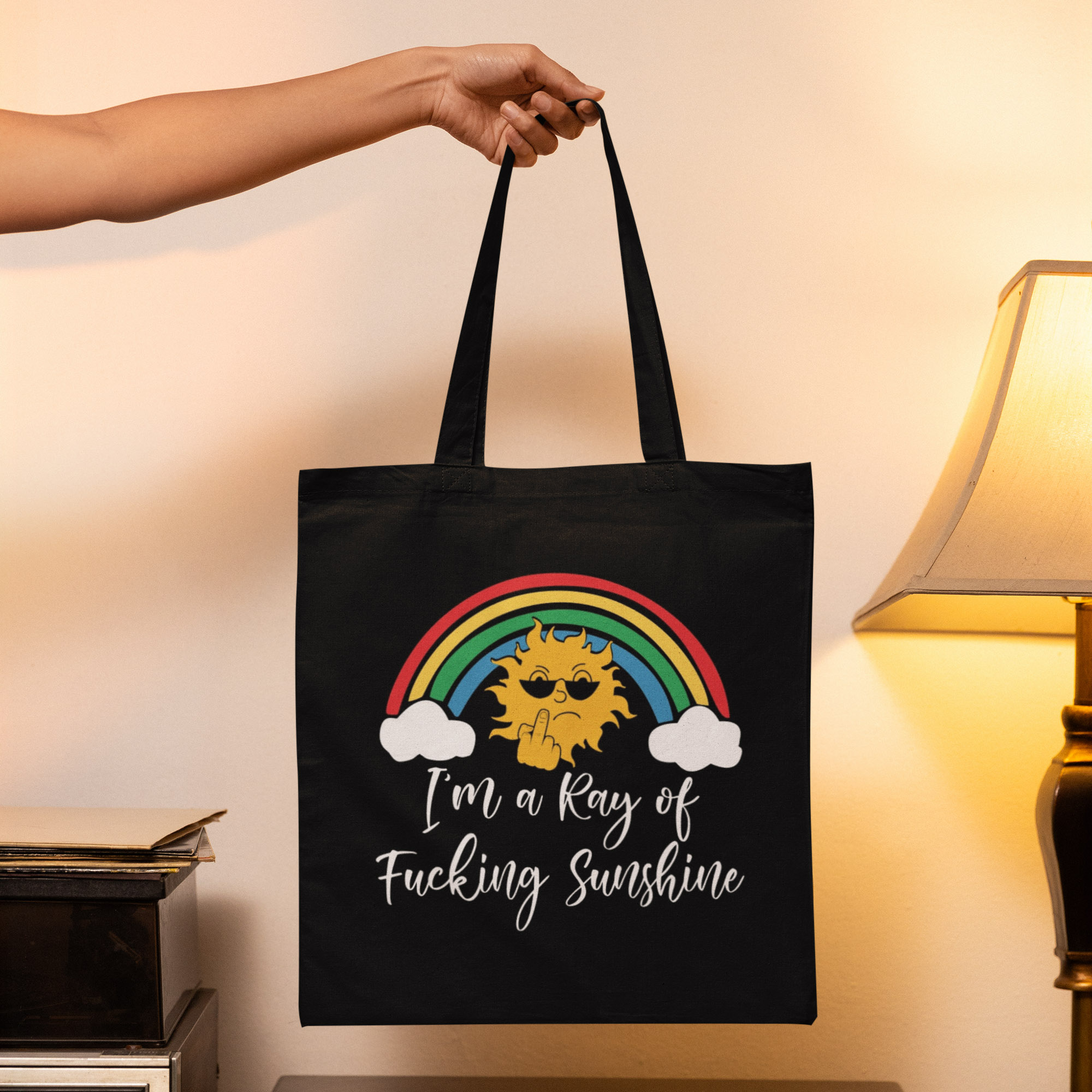 sunshine3 ray of fucking sunshine tote bag