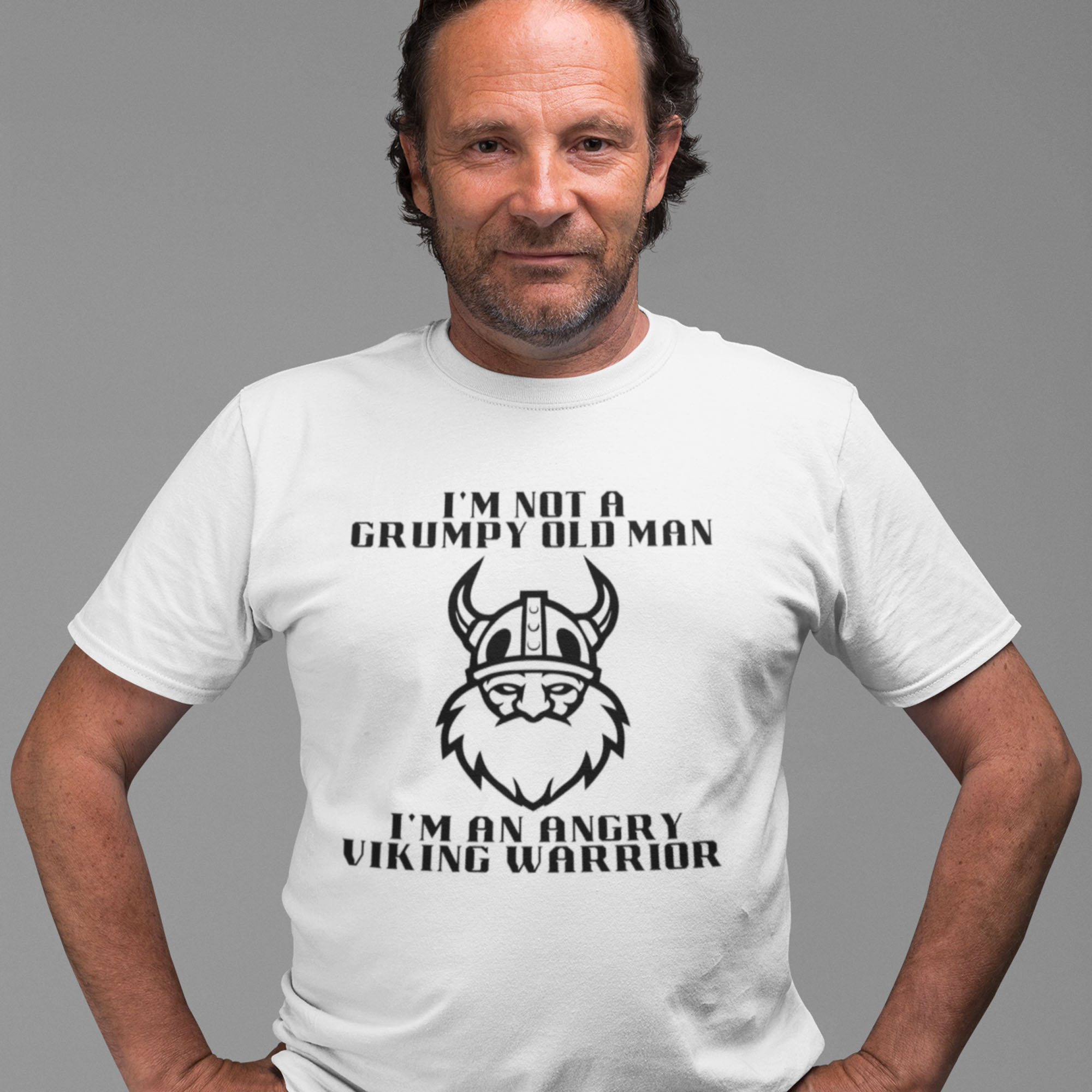 Not grumpy angry Viking warrior