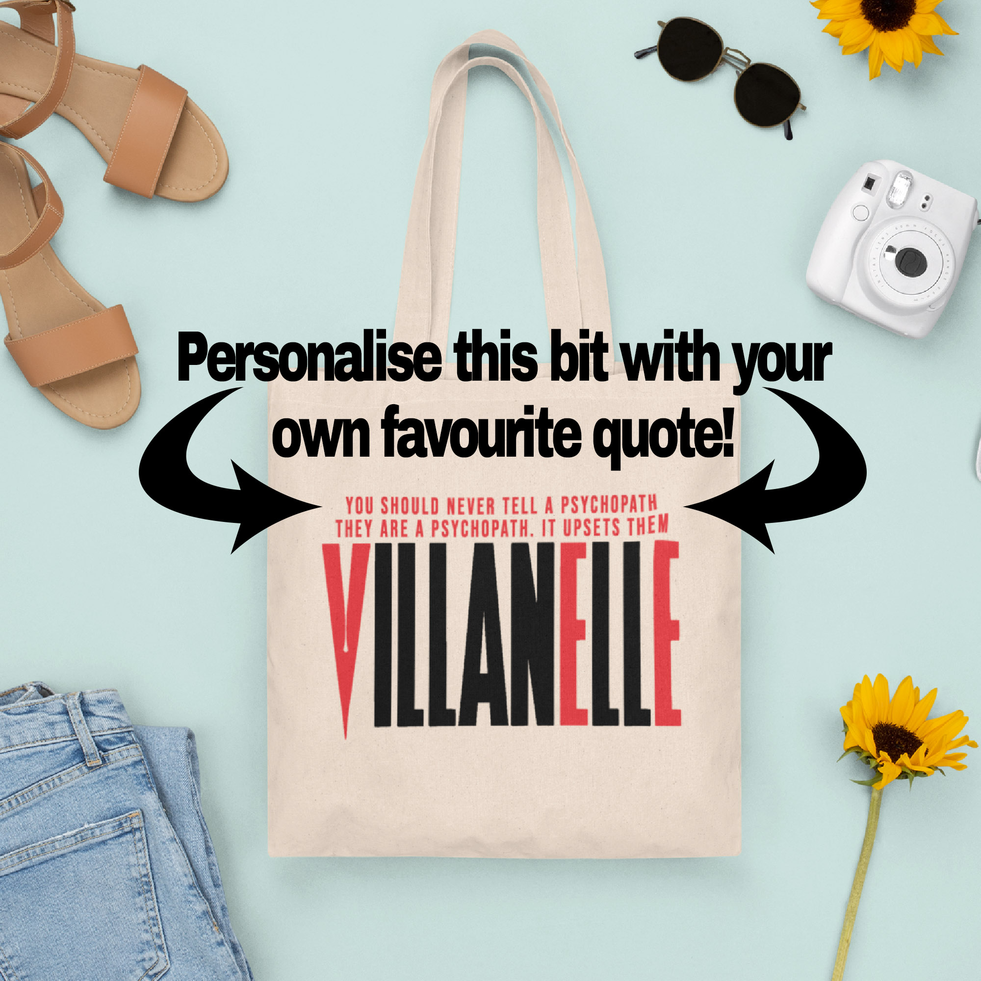 vil7 Killing Eve inspired tote bag Villanelle