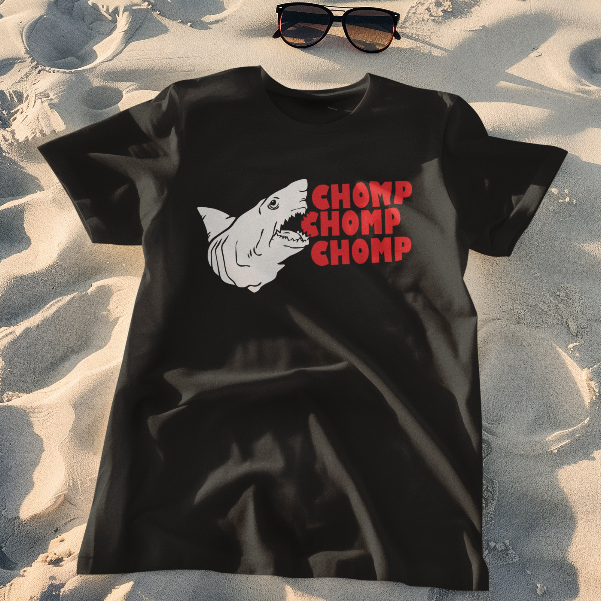 jaws funny shark chomp jaws tshirt
