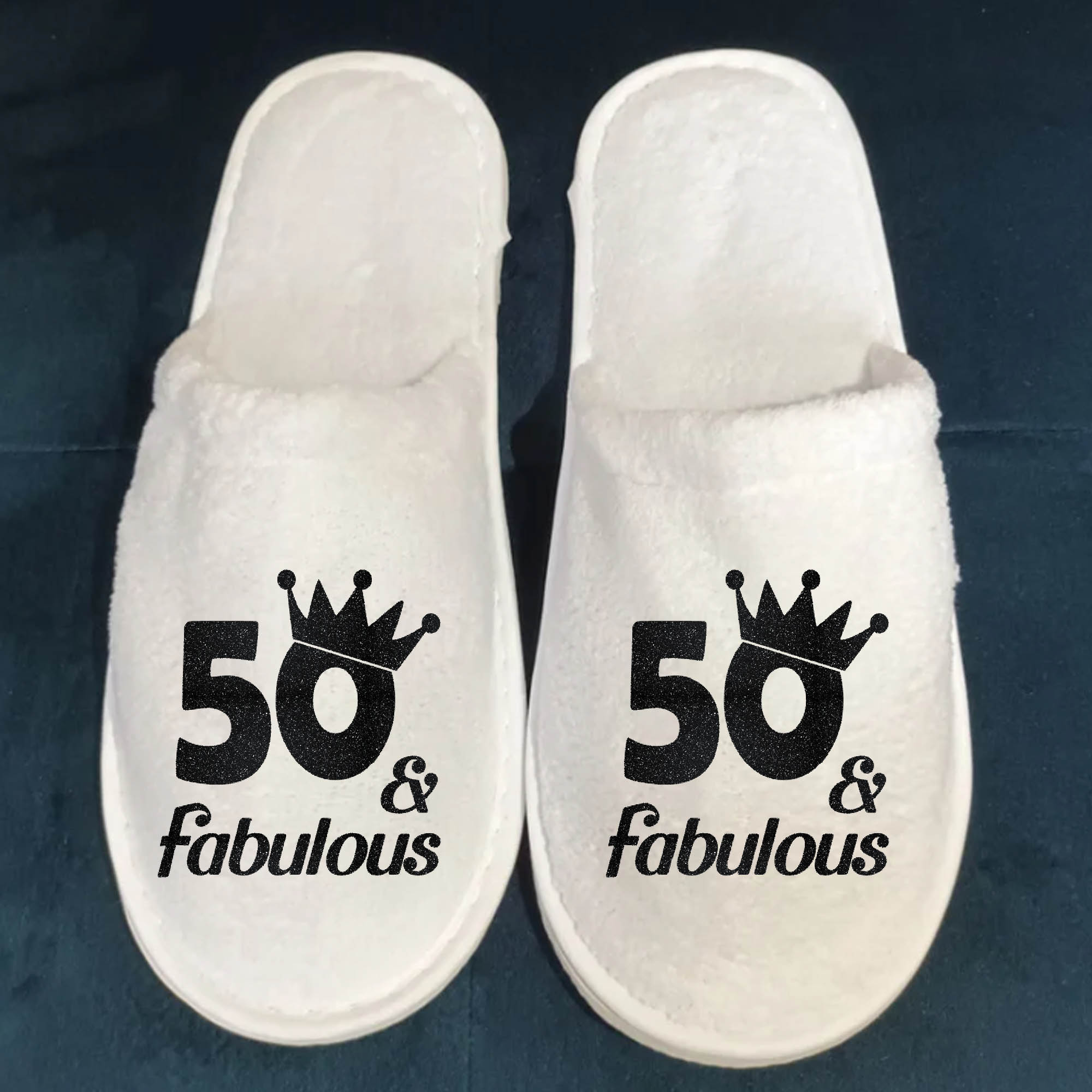 50th Birthday Spa Slippers - Any age