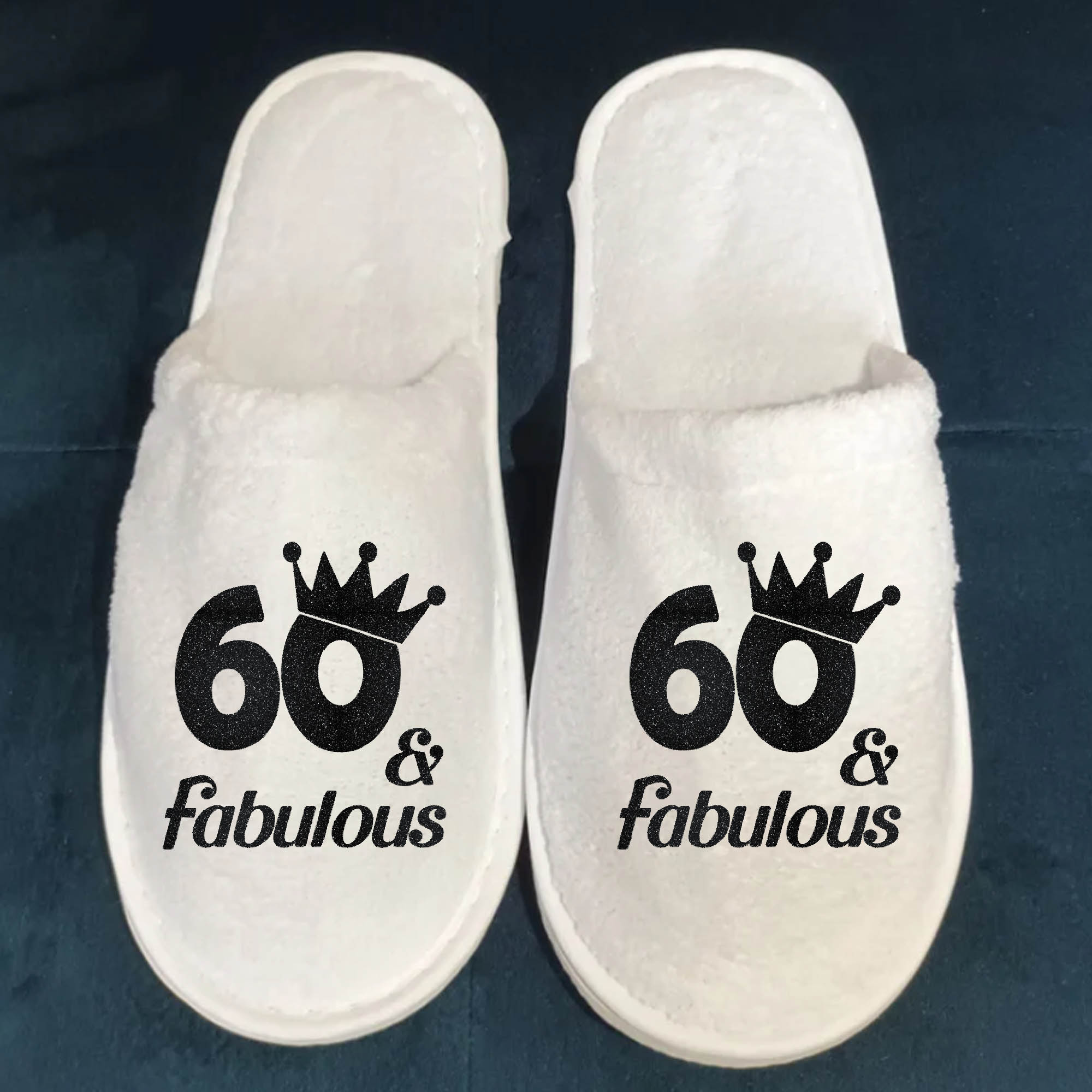 60th Birthday Spa Slippers - Any age