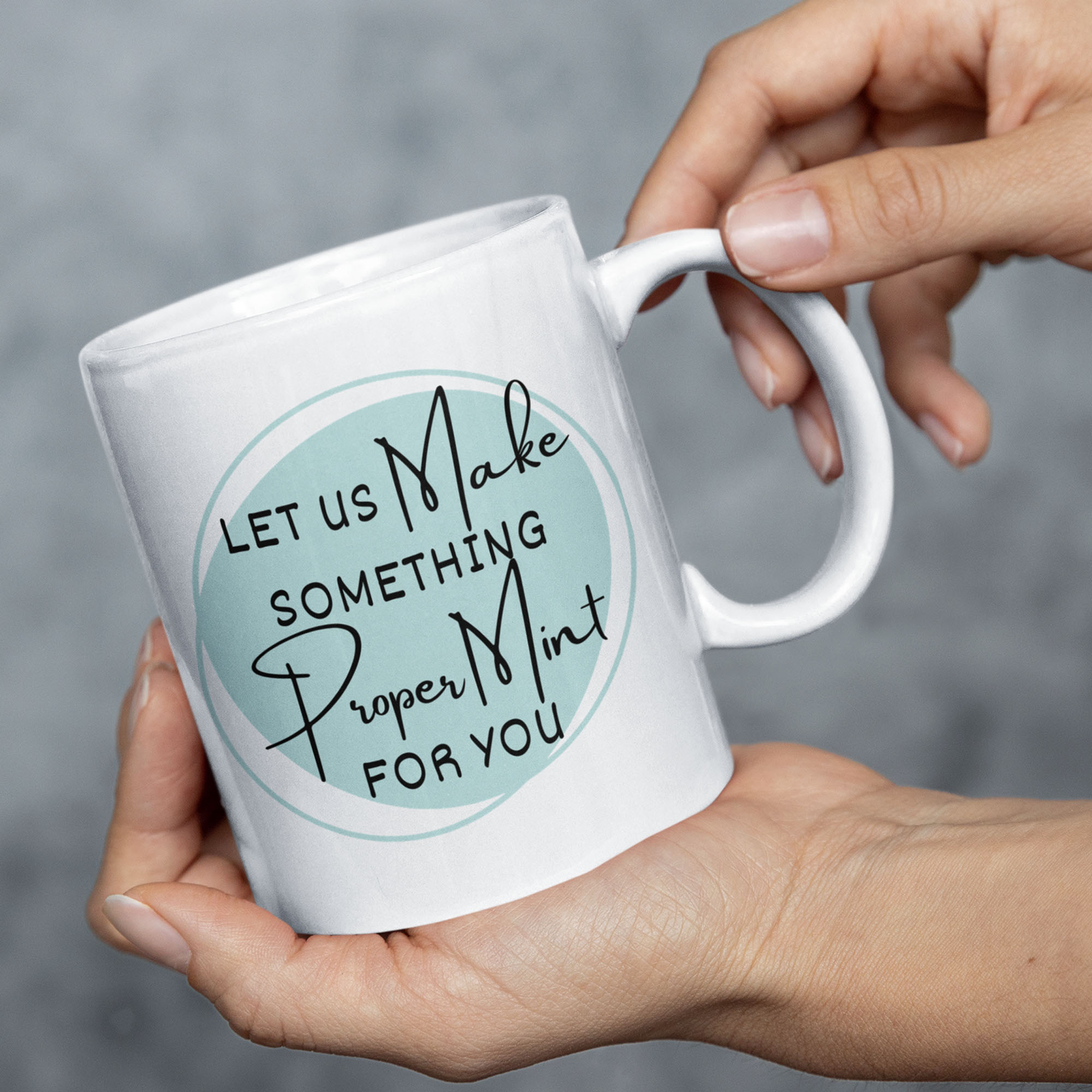 Create Your Own mug - circle frame design