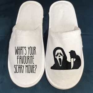 slipperHalloween2 Scream style Spa Slippers