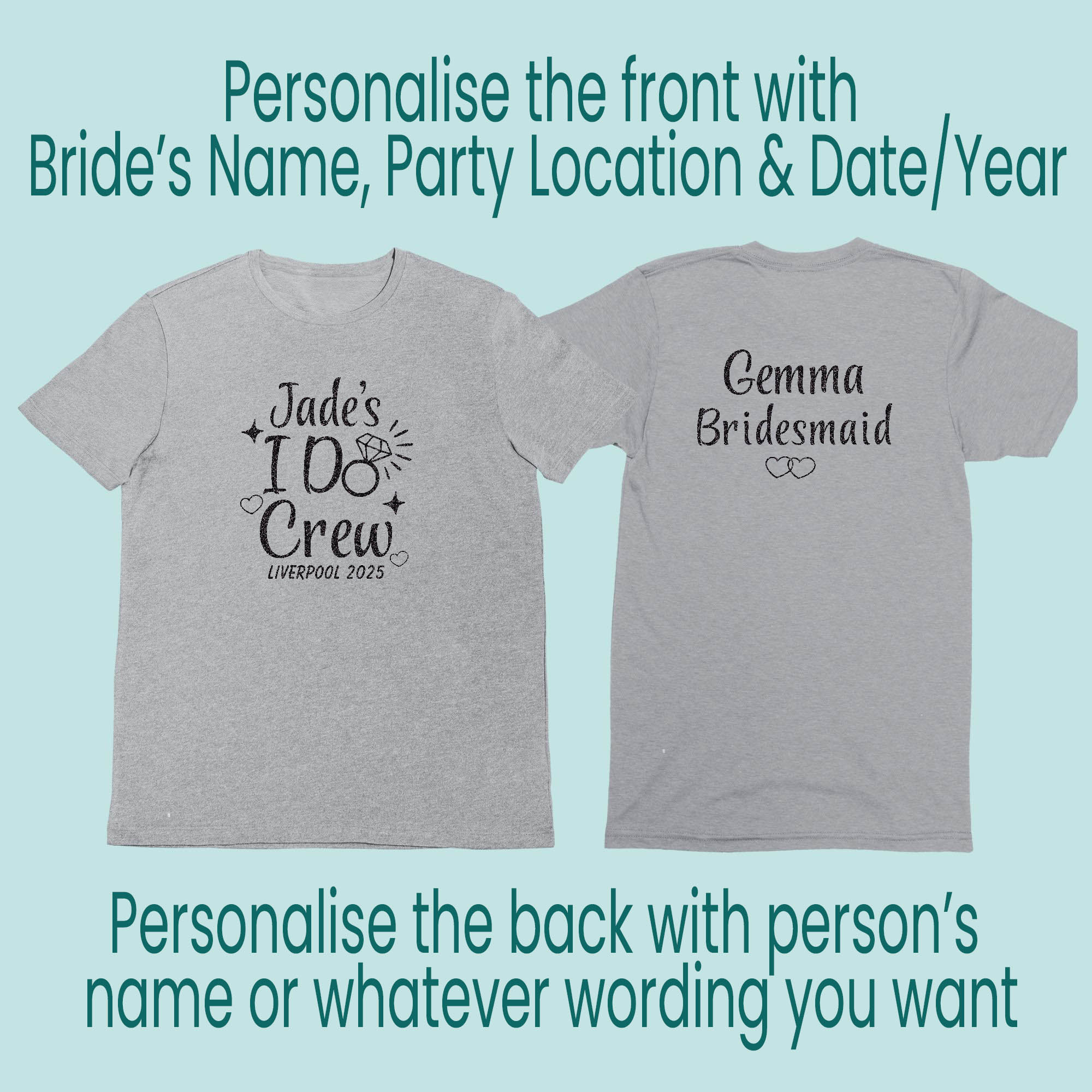I do crew hen tshirt grey I Do Crew Hen party t-shirts grey