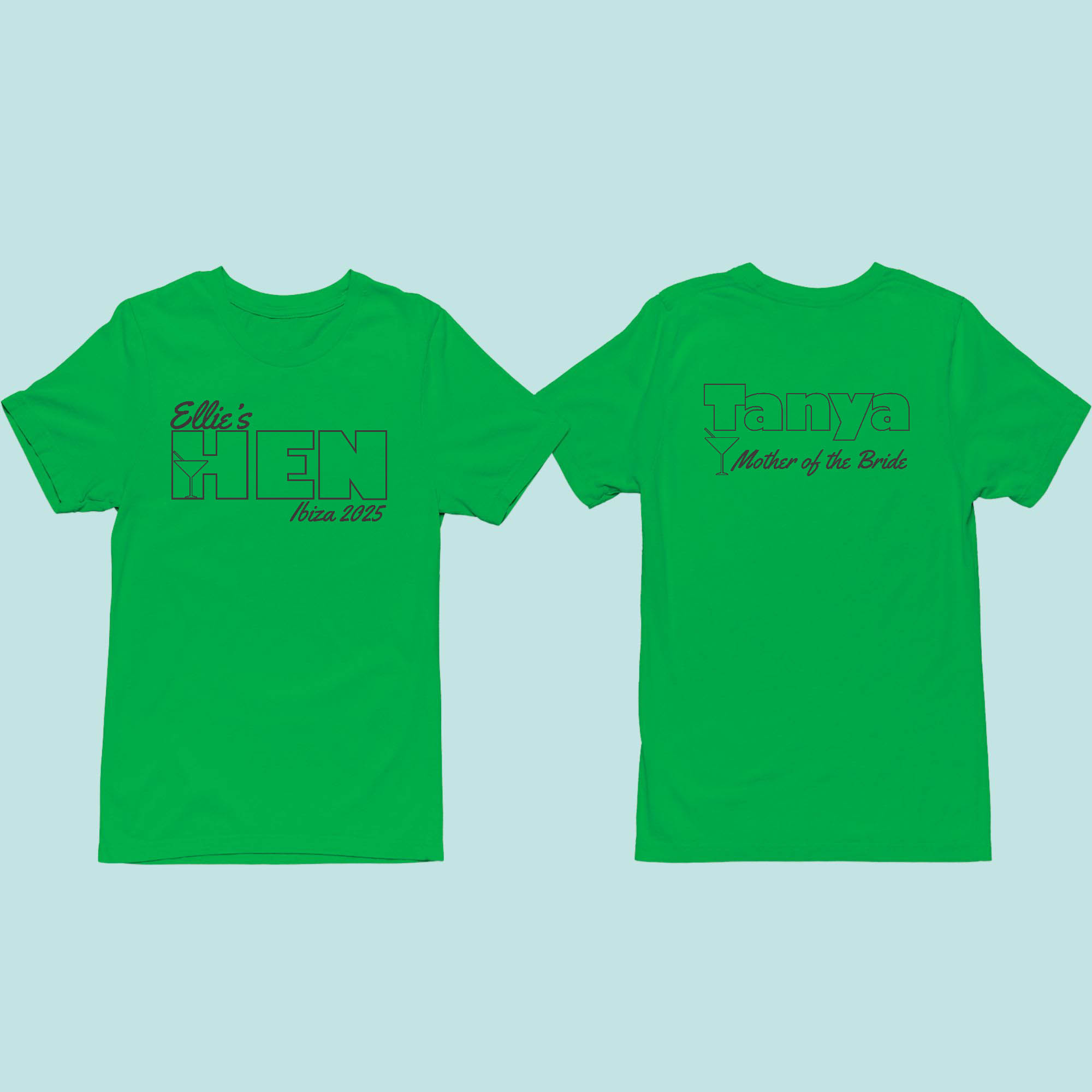 Neon style Hen party tshirt green Neon style Hen party tshirt