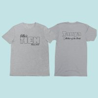Tshirt double mock up template - 1 Neon 80s style Hen t-shirt