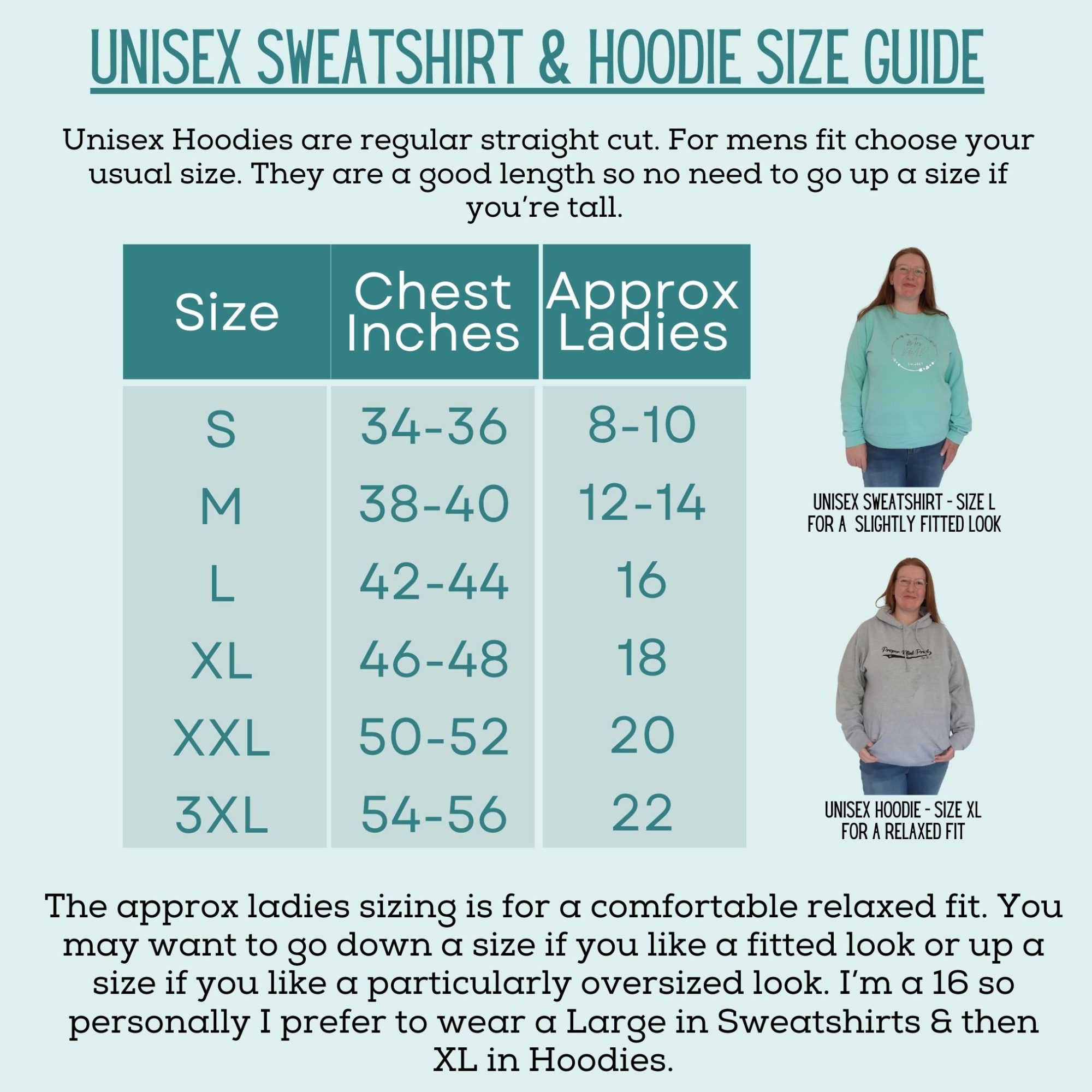 Size guide hoodie Sweatshirt Nevermore Academy Sweatshirt