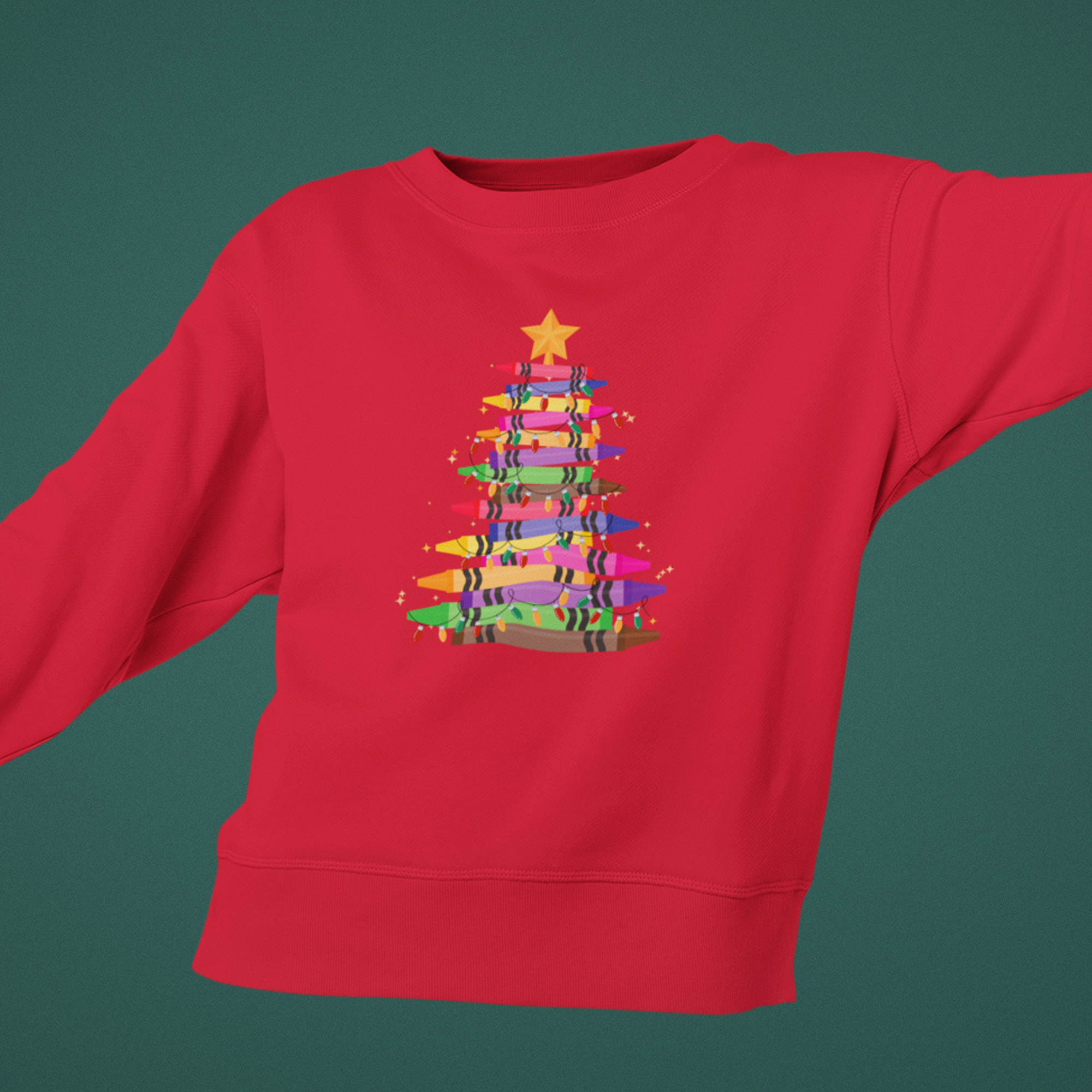 Crayon Christmas Tree Jumper