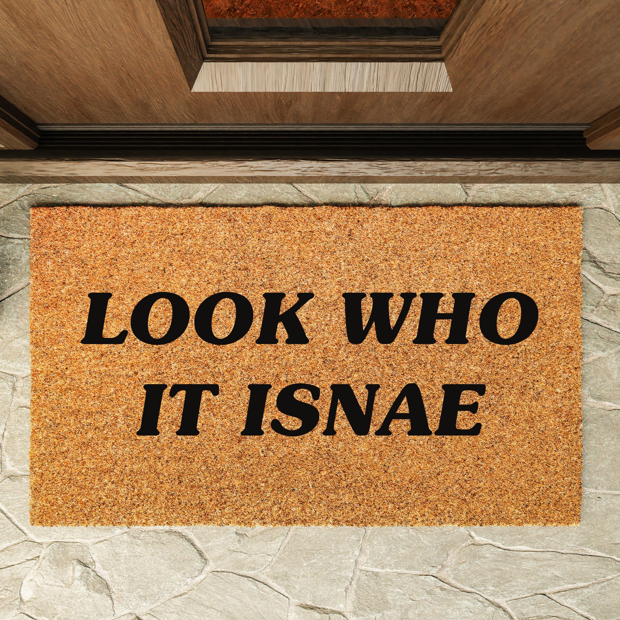 Still game doormat look who it isnae Still game inspired doormat with phrase "look who it isnae" painted on