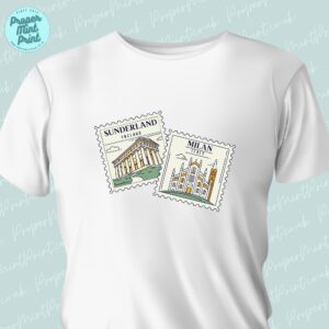 For PJs, Tshirts or Jumpers (13) Mackem in Milan Travel Stamp Tshirt