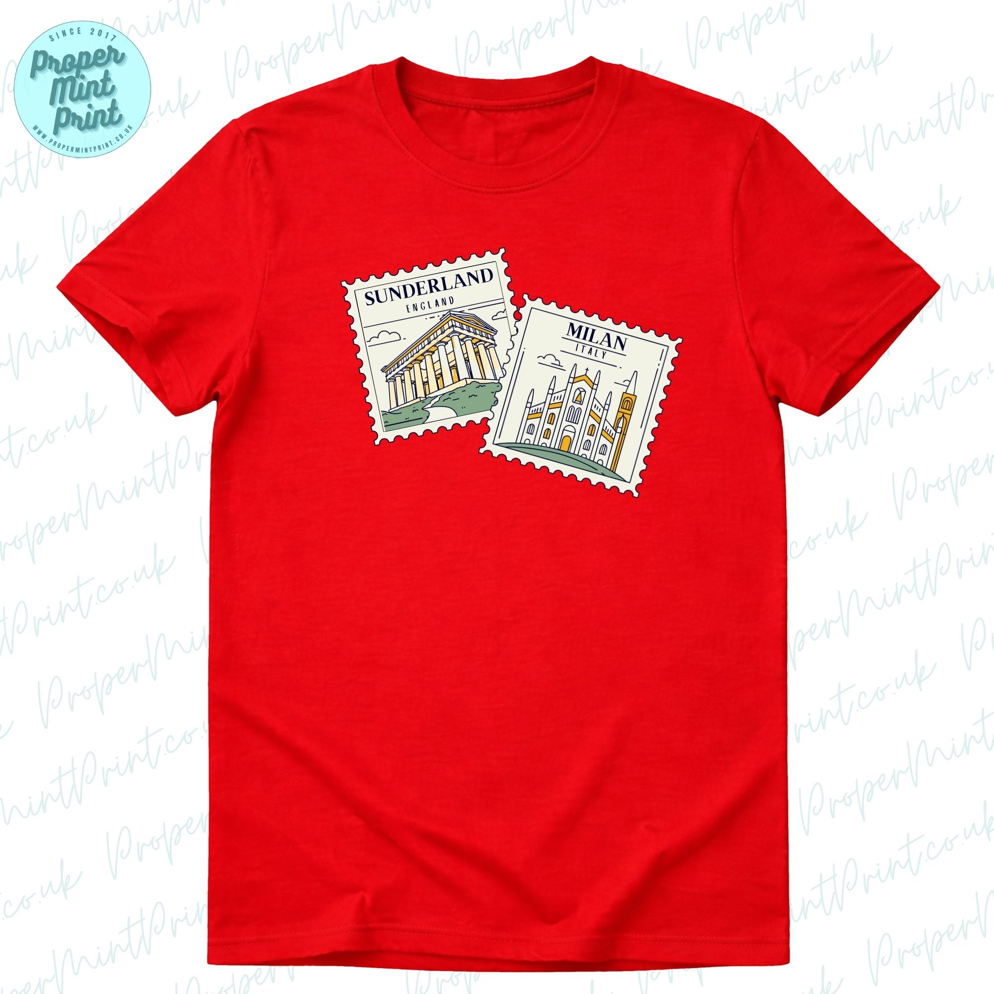 Mackem in Milan Travel Stamp Tshirt